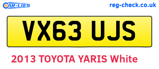 VX63UJS are the vehicle registration plates.