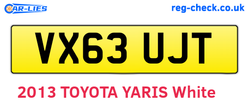 VX63UJT are the vehicle registration plates.