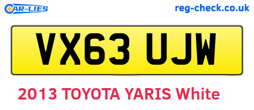 VX63UJW are the vehicle registration plates.