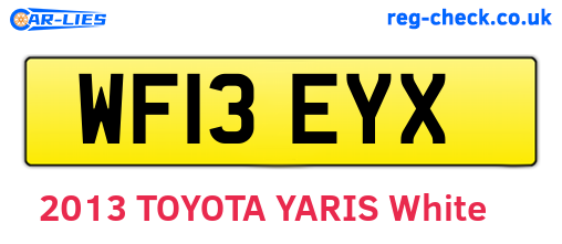WF13EYX are the vehicle registration plates.