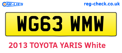 WG63WMW are the vehicle registration plates.