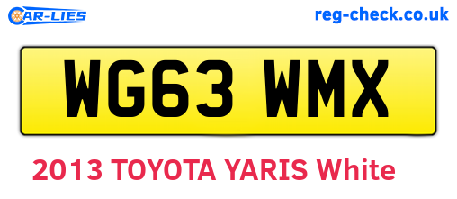 WG63WMX are the vehicle registration plates.