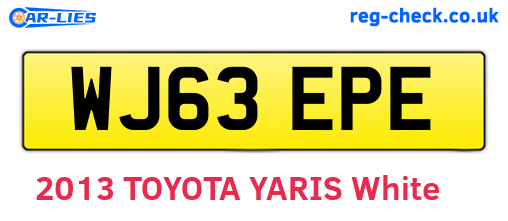 WJ63EPE are the vehicle registration plates.