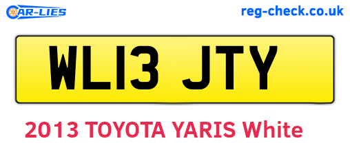 WL13JTY are the vehicle registration plates.
