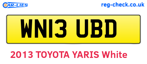WN13UBD are the vehicle registration plates.