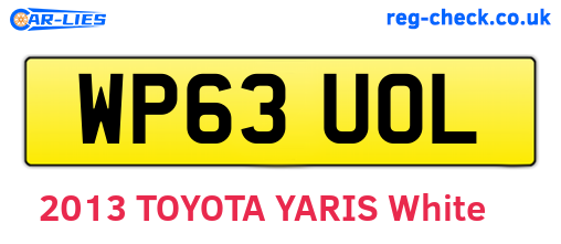 WP63UOL are the vehicle registration plates.