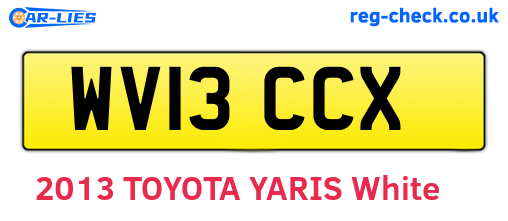 WV13CCX are the vehicle registration plates.