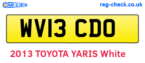WV13CDO are the vehicle registration plates.