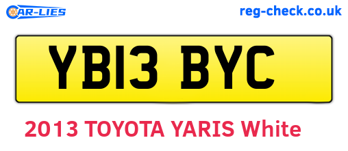 YB13BYC are the vehicle registration plates.
