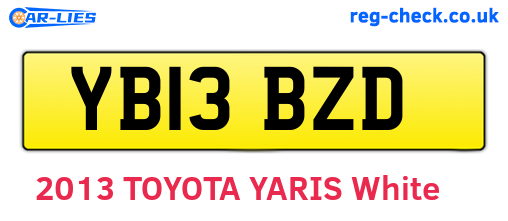 YB13BZD are the vehicle registration plates.