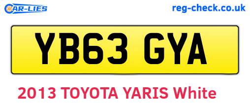 YB63GYA are the vehicle registration plates.