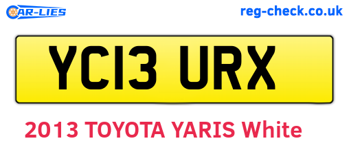 YC13URX are the vehicle registration plates.