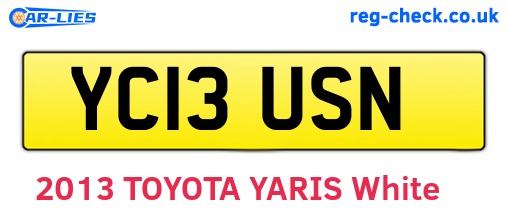 YC13USN are the vehicle registration plates.