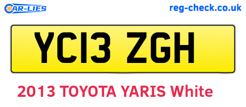 YC13ZGH are the vehicle registration plates.