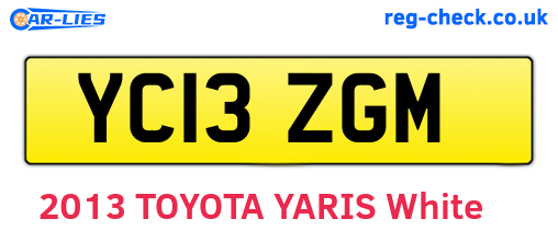 YC13ZGM are the vehicle registration plates.