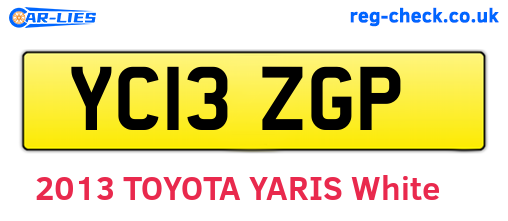 YC13ZGP are the vehicle registration plates.