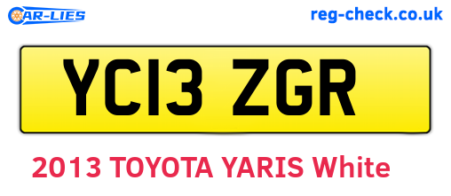 YC13ZGR are the vehicle registration plates.