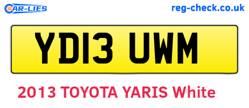 YD13UWM are the vehicle registration plates.
