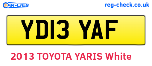 YD13YAF are the vehicle registration plates.