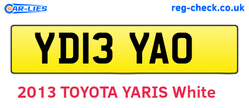 YD13YAO are the vehicle registration plates.