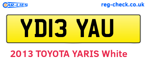 YD13YAU are the vehicle registration plates.