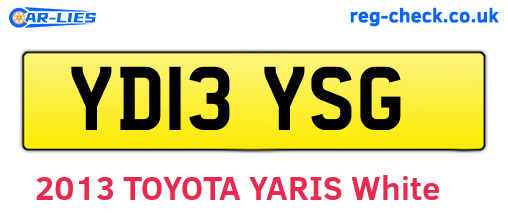 YD13YSG are the vehicle registration plates.