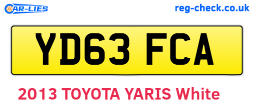 YD63FCA are the vehicle registration plates.