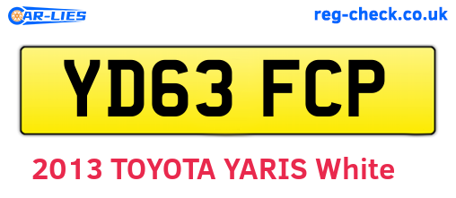 YD63FCP are the vehicle registration plates.