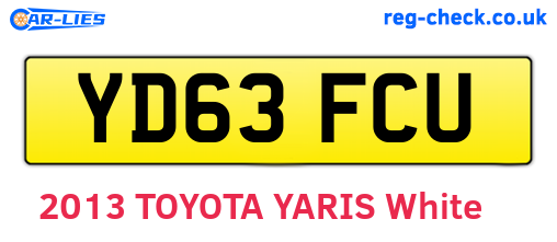 YD63FCU are the vehicle registration plates.