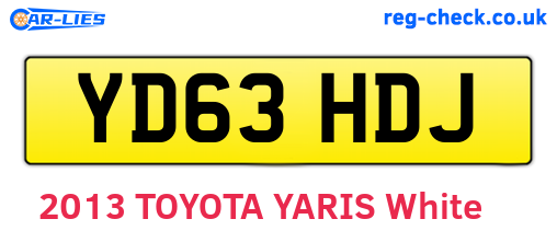 YD63HDJ are the vehicle registration plates.