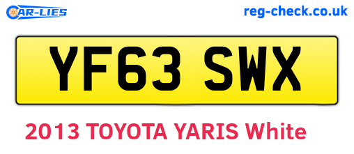 YF63SWX are the vehicle registration plates.