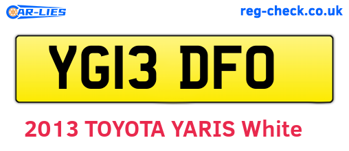 YG13DFO are the vehicle registration plates.