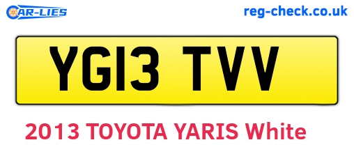 YG13TVV are the vehicle registration plates.