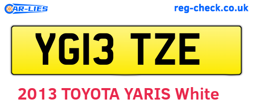 YG13TZE are the vehicle registration plates.