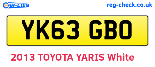 YK63GBO are the vehicle registration plates.