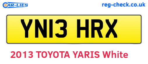 YN13HRX are the vehicle registration plates.