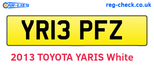 YR13PFZ are the vehicle registration plates.