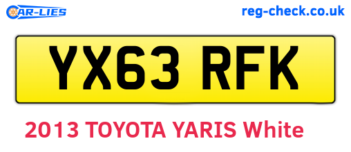 YX63RFK are the vehicle registration plates.