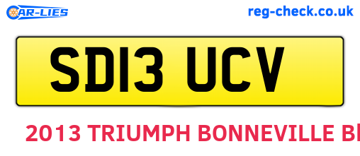 SD13UCV are the vehicle registration plates.