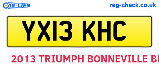 YX13KHC are the vehicle registration plates.