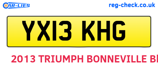YX13KHG are the vehicle registration plates.