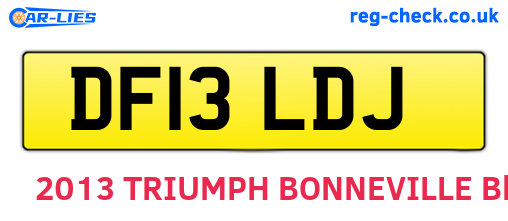 DF13LDJ are the vehicle registration plates.