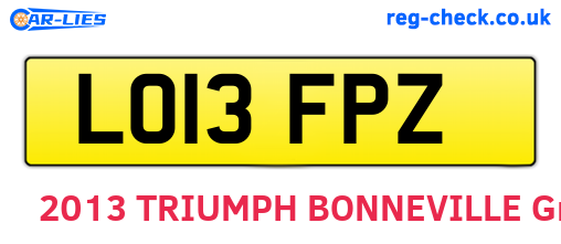 LO13FPZ are the vehicle registration plates.