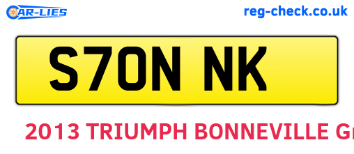 S70NNK are the vehicle registration plates.