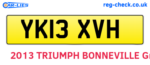 YK13XVH are the vehicle registration plates.