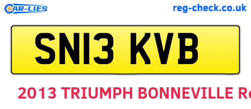 SN13KVB are the vehicle registration plates.