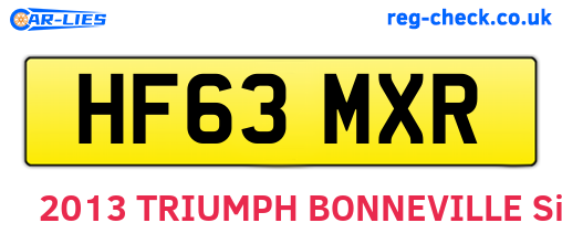 HF63MXR are the vehicle registration plates.