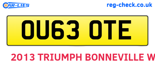 OU63OTE are the vehicle registration plates.