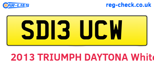 SD13UCW are the vehicle registration plates.