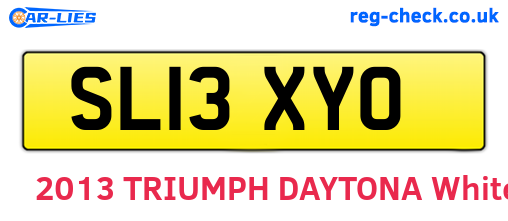 SL13XYO are the vehicle registration plates.
